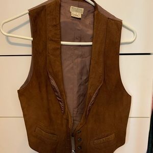 VINTAGE Banana Republic Brown Suede Vest Size M
